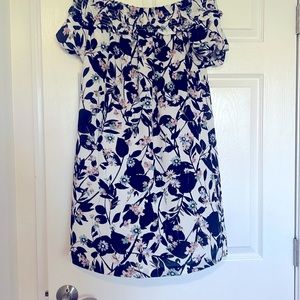 Tommy Hilfiger off the shoulder black flower lined dress size M